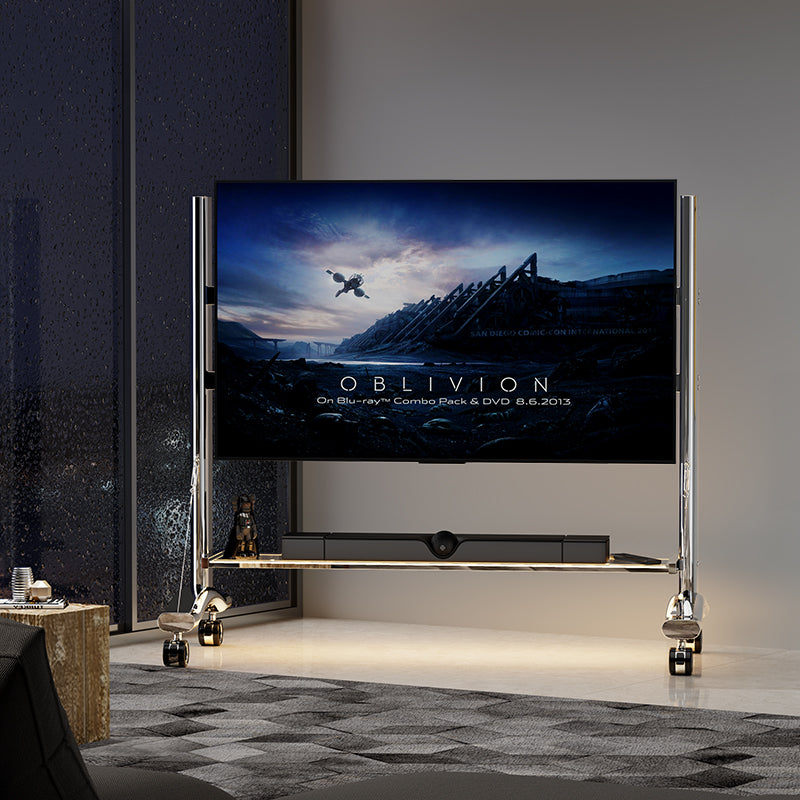 Glowing Large Screen Mobile TV Stand Cart Mount Bracket with LED 60 to 110 inch