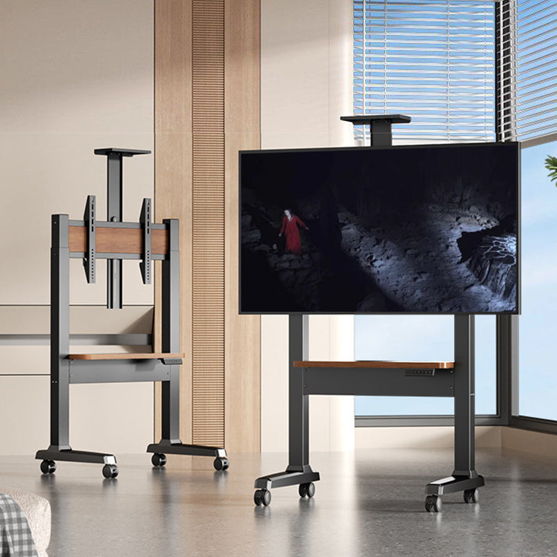 Black Anchor Electric Mobile TV Stand Cart Mount Bracket with Universal Wheels & 70kg Max Load