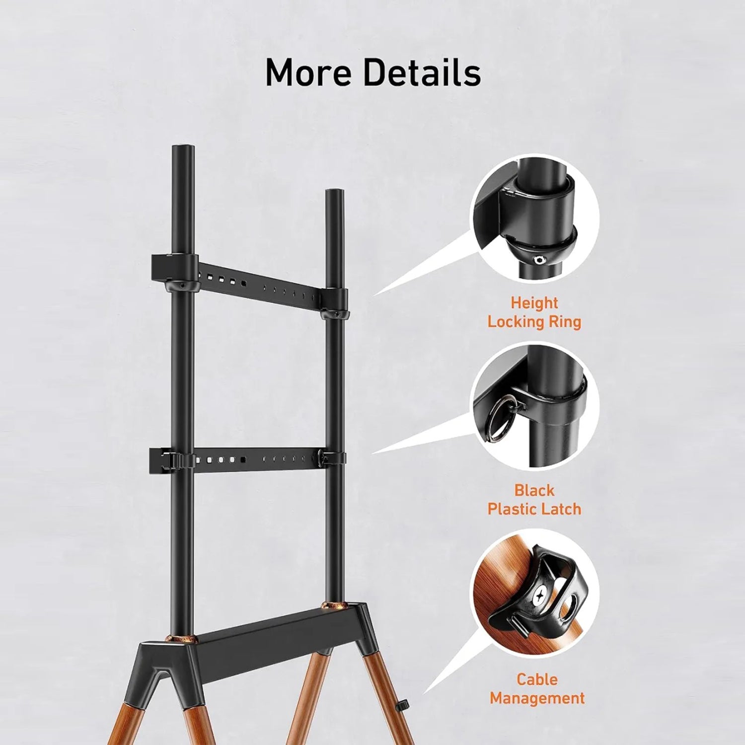 Felt style three-leg beech wood stand
