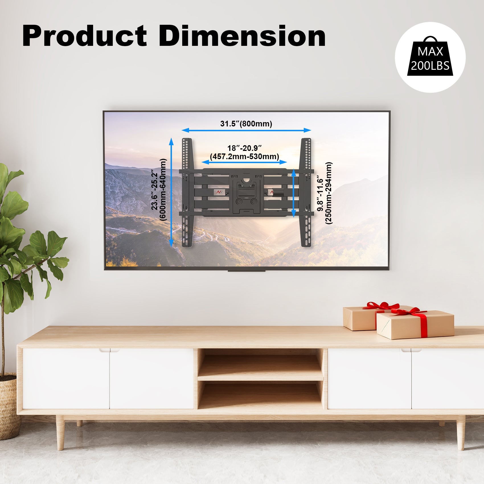 Heavy Duty Cantilever Wall Mount NBSP5 for LED TVs up to 90kg