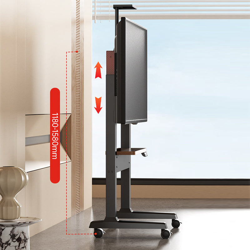 Black Anchor Electric Mobile TV Stand Cart Mount Bracket with Universal Wheels & 70kg Max Load