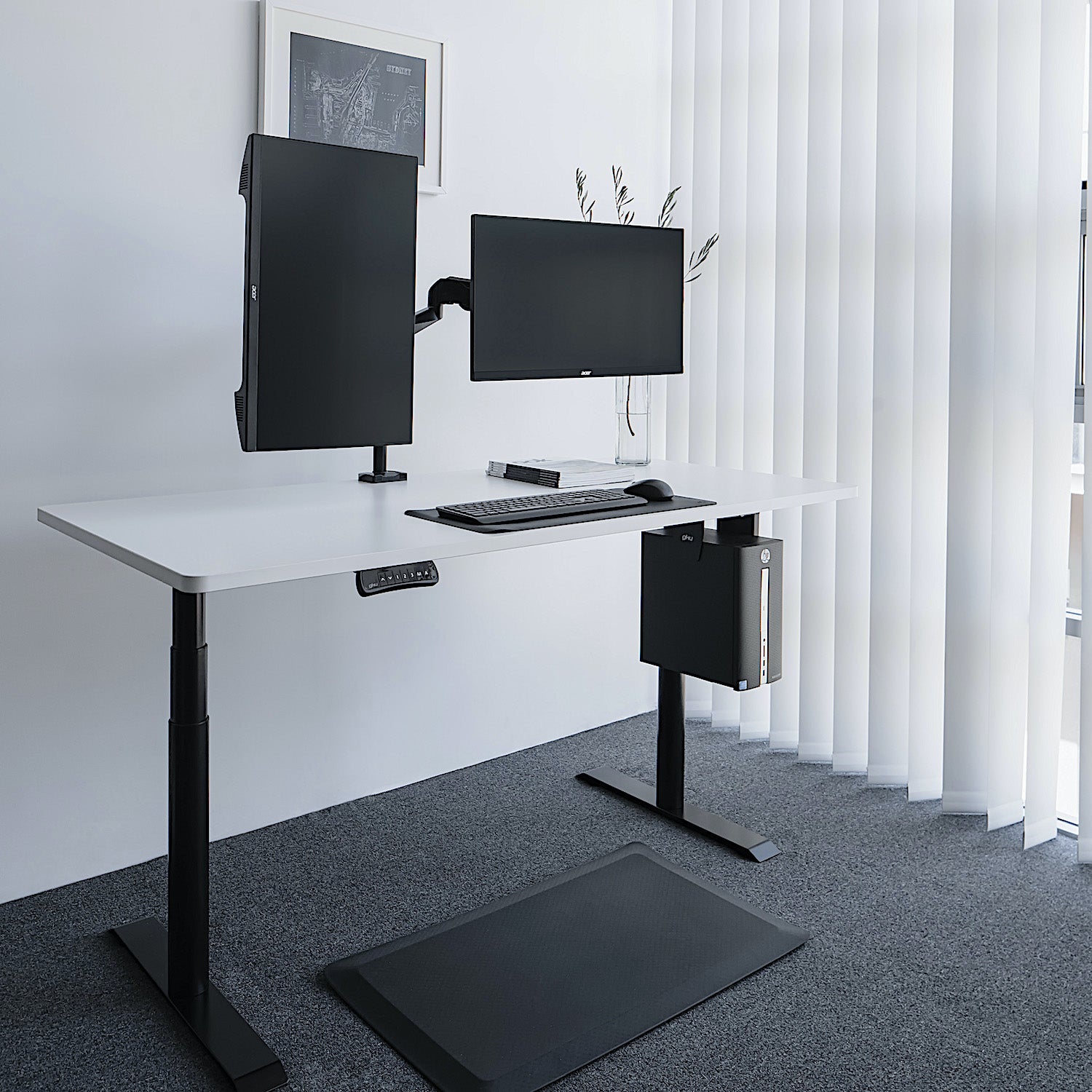 gku™ PRO-Riser V2 Dual LCD Monitor Desk Mount