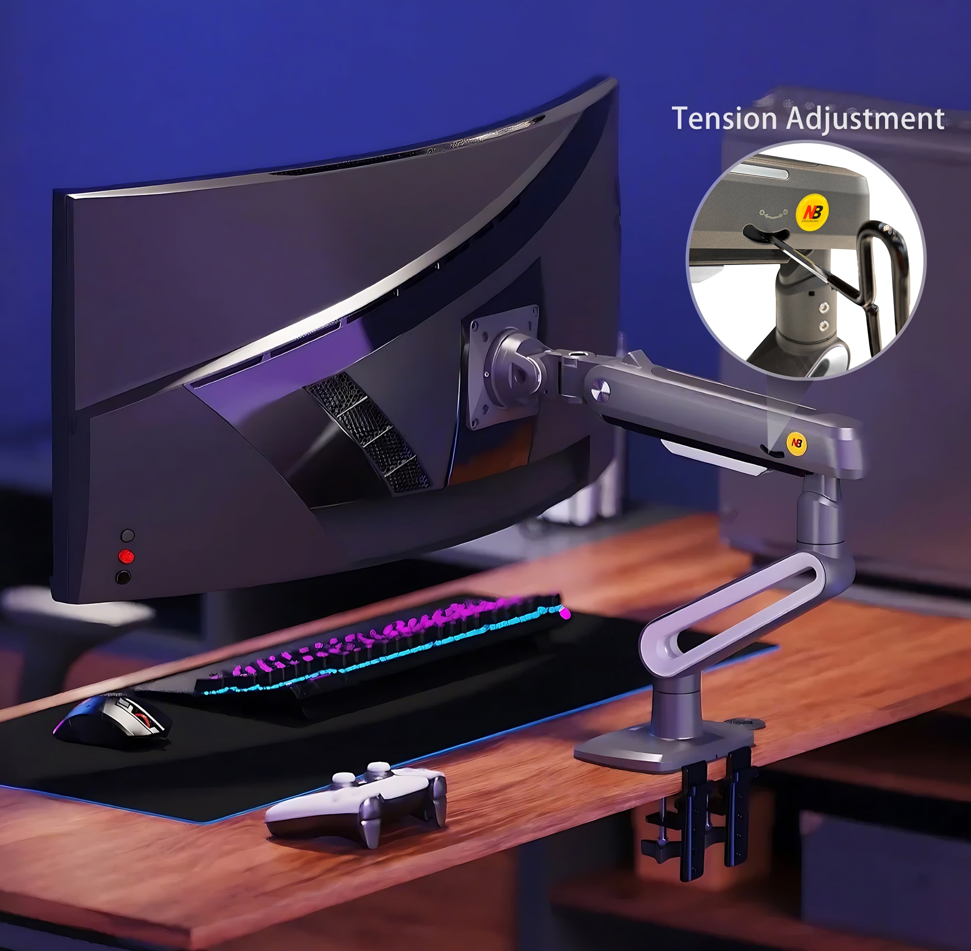Gaming Monitor Arm – 27″–50″ Screen (holds 18 kg) A6