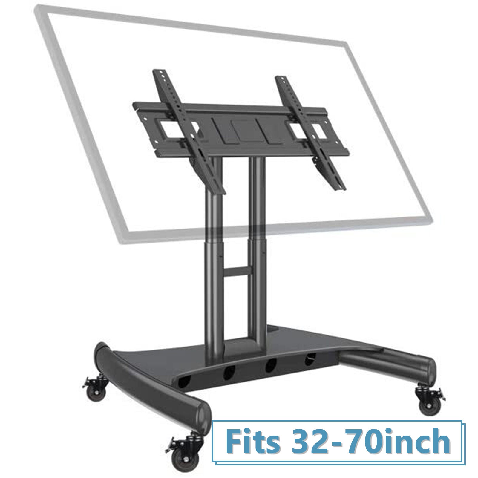 Steel TV Mobile Cart AVA50 Reduced Height Tilting mobile TV Stand - Black