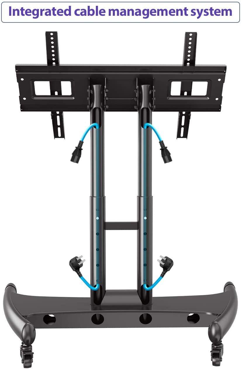 Steel TV Mobile Cart AVA50 Reduced Height Tilting mobile TV Stand - Black