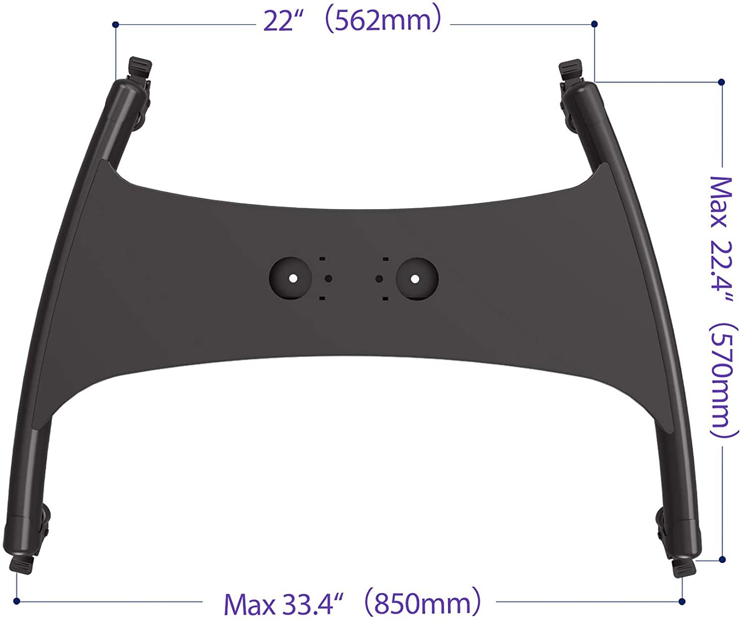 Steel TV Mobile Cart Reduced Height Tilting mobile TV Stand Mount Bracket - Black AVA50