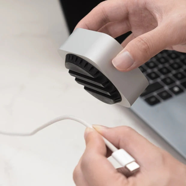 Cube Mini Weighted Desk Cable Organizer, Aluminum Cable Holder for Workspace Setup