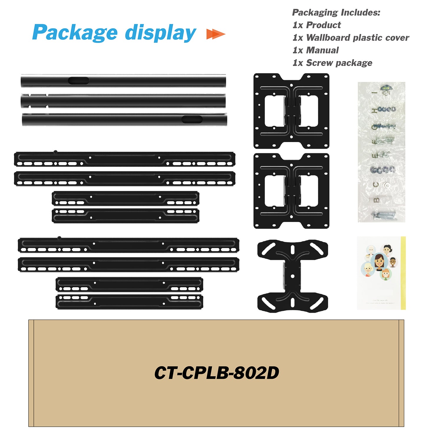 Dual TV Ceiling Mount Bracket Height Adjustable Tilt Swivel for 32"-57" TVs T590-15
