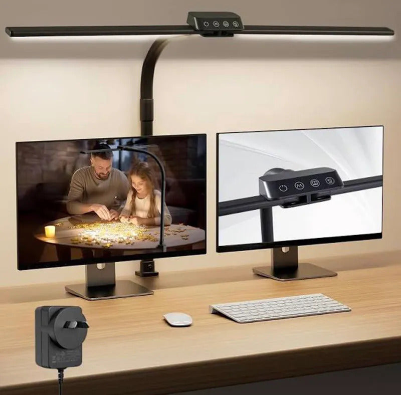 SoftGlow Clamp LED Desk Lamp Wide Bar Eye‑Care Monitor Light