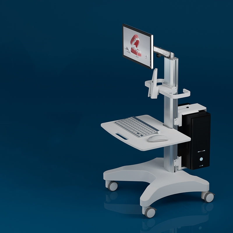 Clinic Mobile Computer Work station Cpu Monitor Cart 1150mm