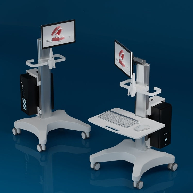 Clinic Mobile Computer Work station Cpu Monitor Cart 1150mm