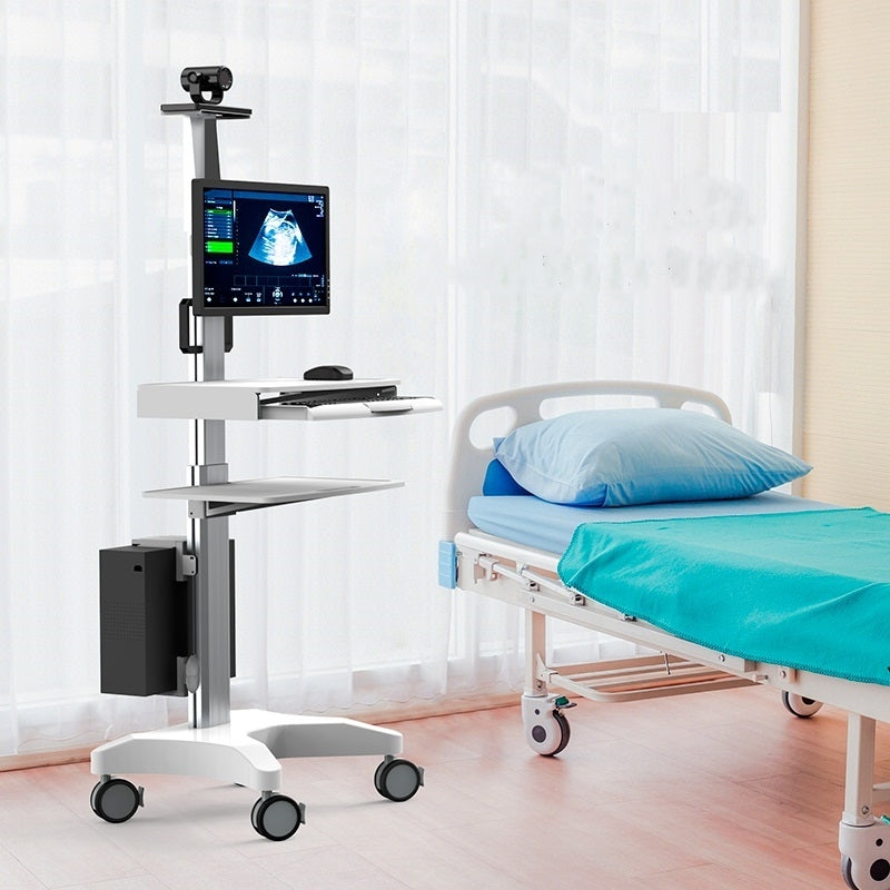 Clinic Medical Mobile Computer Work station Cpu Monitor Cart 1655mm