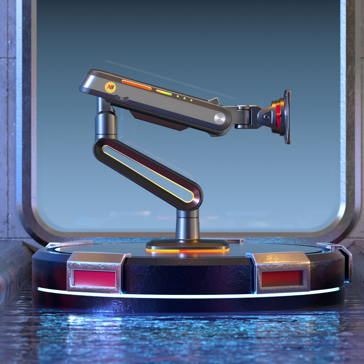 RGB LIGHT Gaming Monitor Arm for Flat/Ultrawide/Curved Screen F6