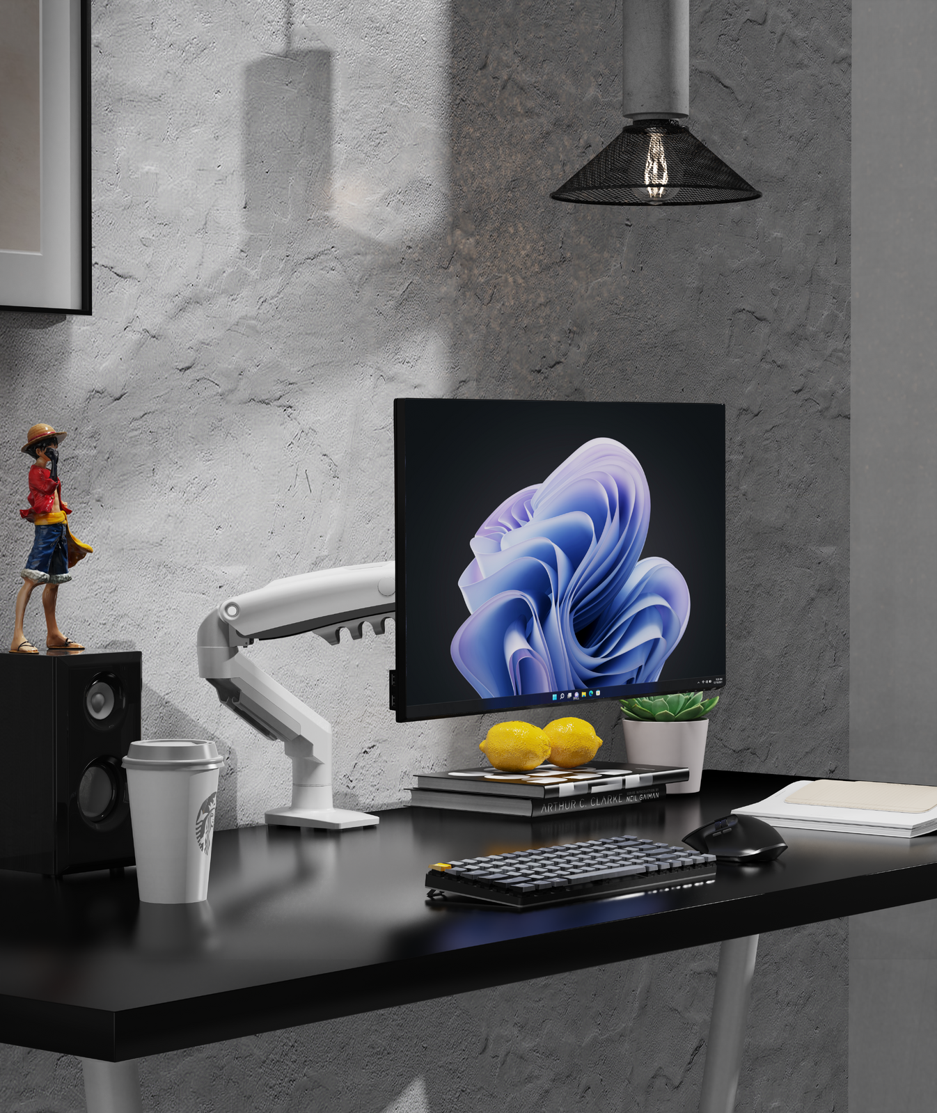 White Gas Lift Monitor Arm for 17-30" Screens VESA 75/100 F80-W AU Stock