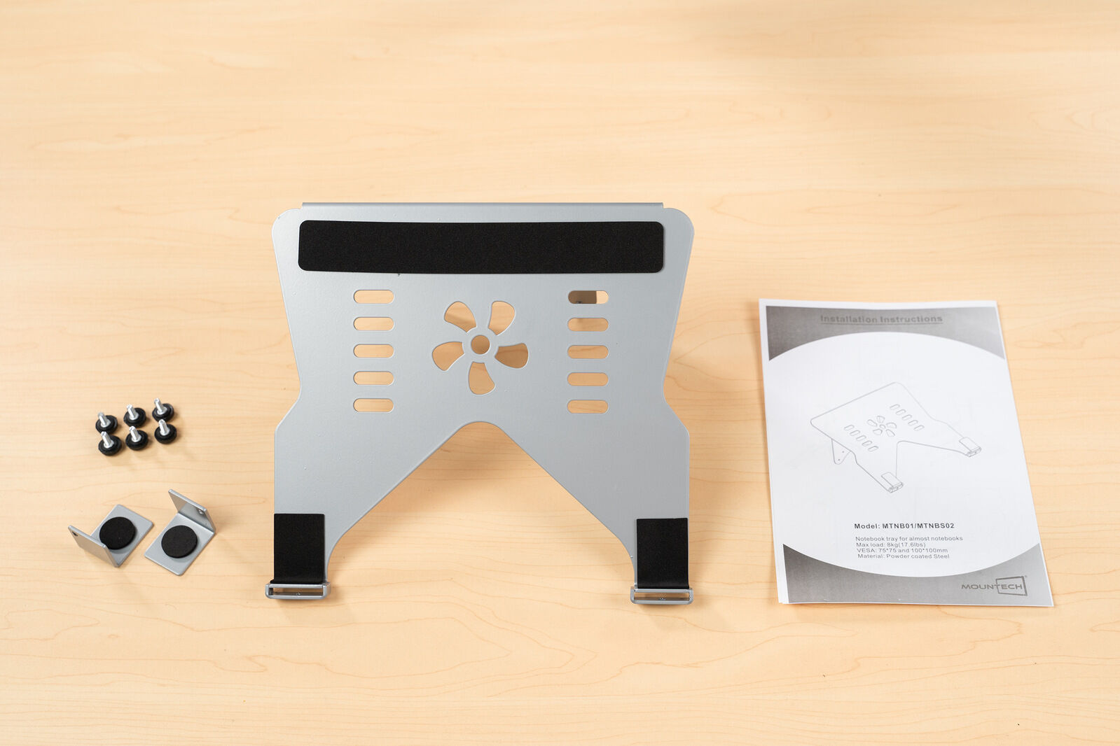 Laptop desk floating mount gas struct