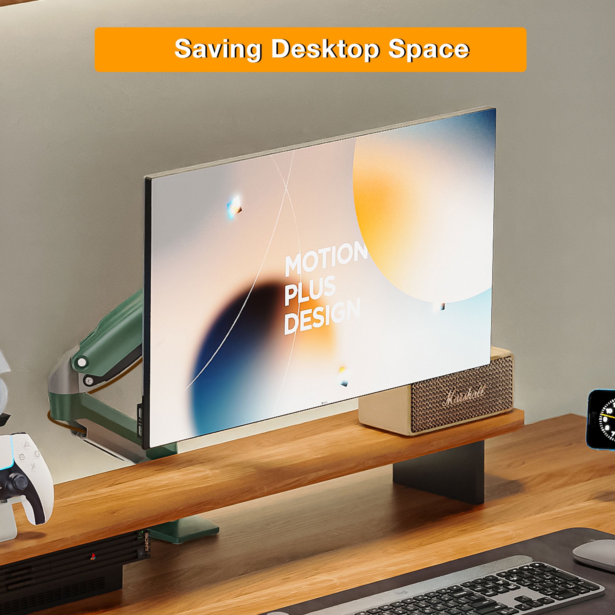 Green Gas Lift Arm for 17-30" Dual Gaming/Office Use VESA 75/100 F80-XK