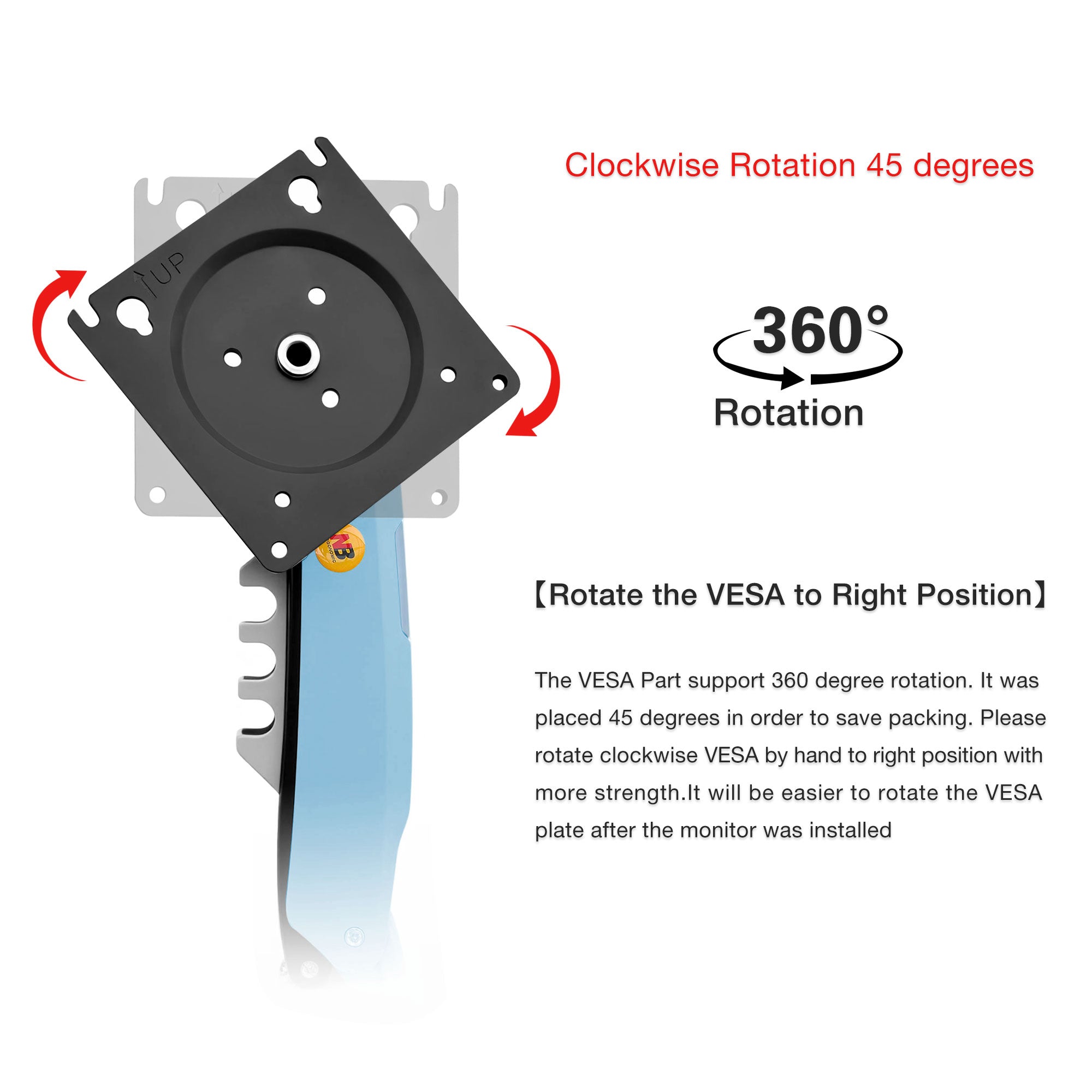 Blue Gas Lift Arm for 17-30" Dual Gaming/Office Use VESA 75/100 F80-XM AU Stock