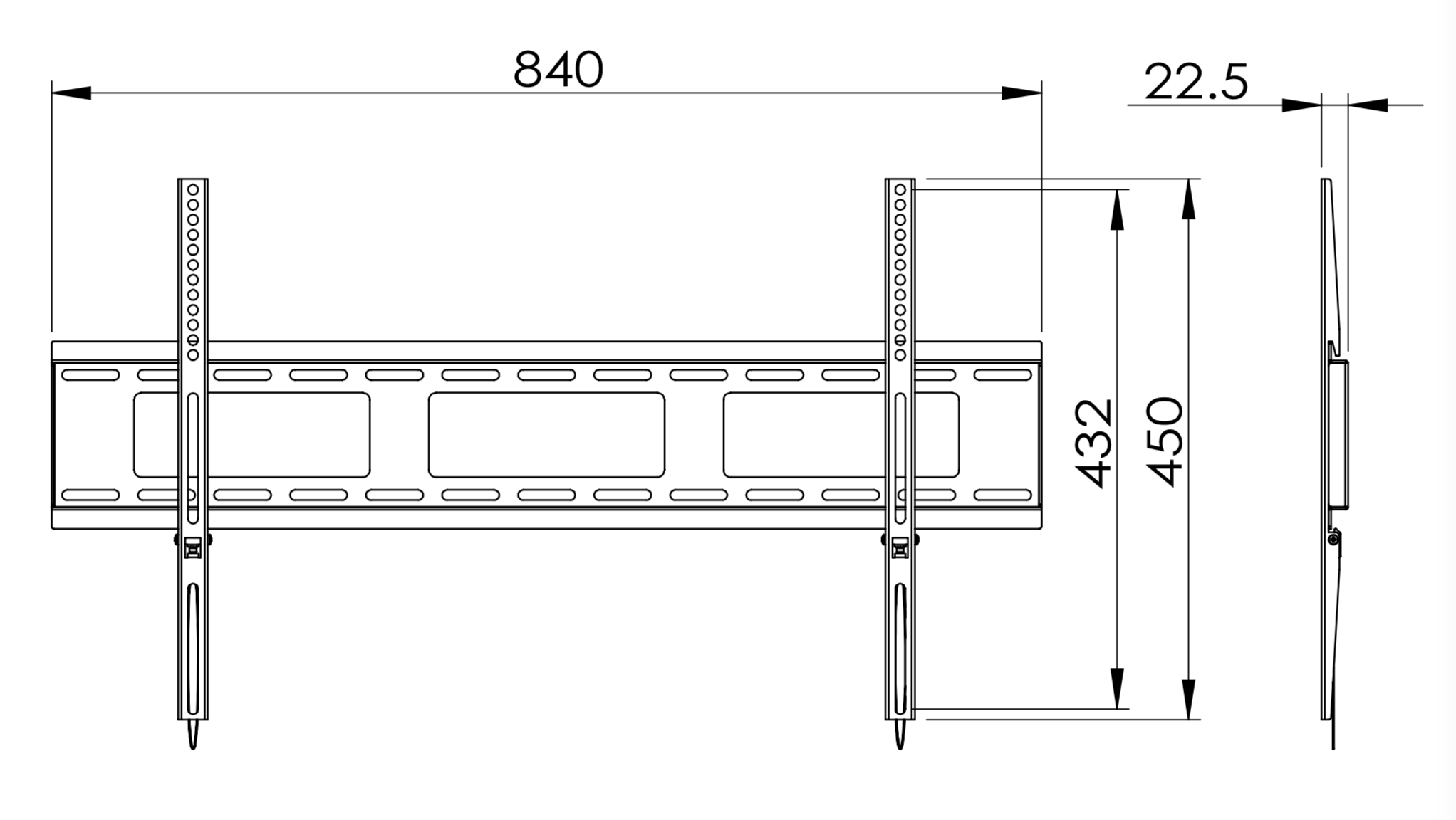 Fixed Wall Mount for screen 37"-90"