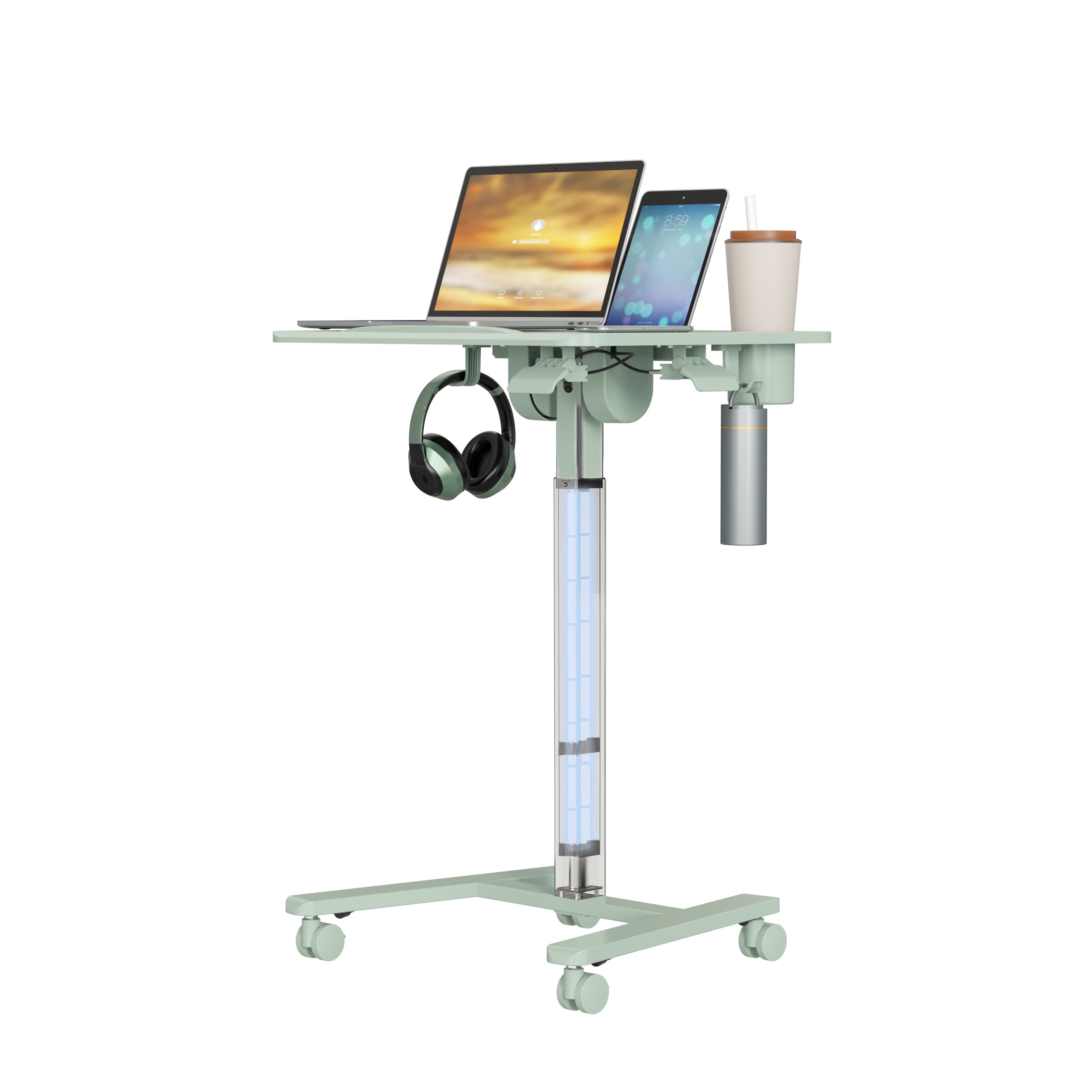 GKU Tiltable Height Adjustable Mobile Sit Stand Desk 700x500mm F047-FA122