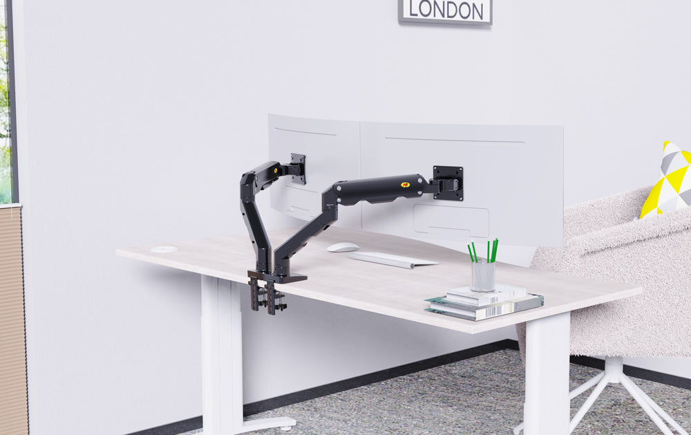 NEW North Bayou G55 16kg Load per arm Dual Monitor Spring Balanced HD 5-16kg per arm for monitors Full Motion Black