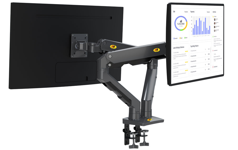 Curved Dual Screen Monitor Mount HD G65 for large screens up to 16kg