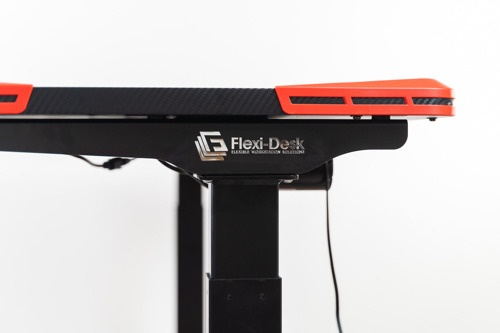 Flexi-Desk Carbon Fibre finish Electric Sit/Stand Gaming Desk