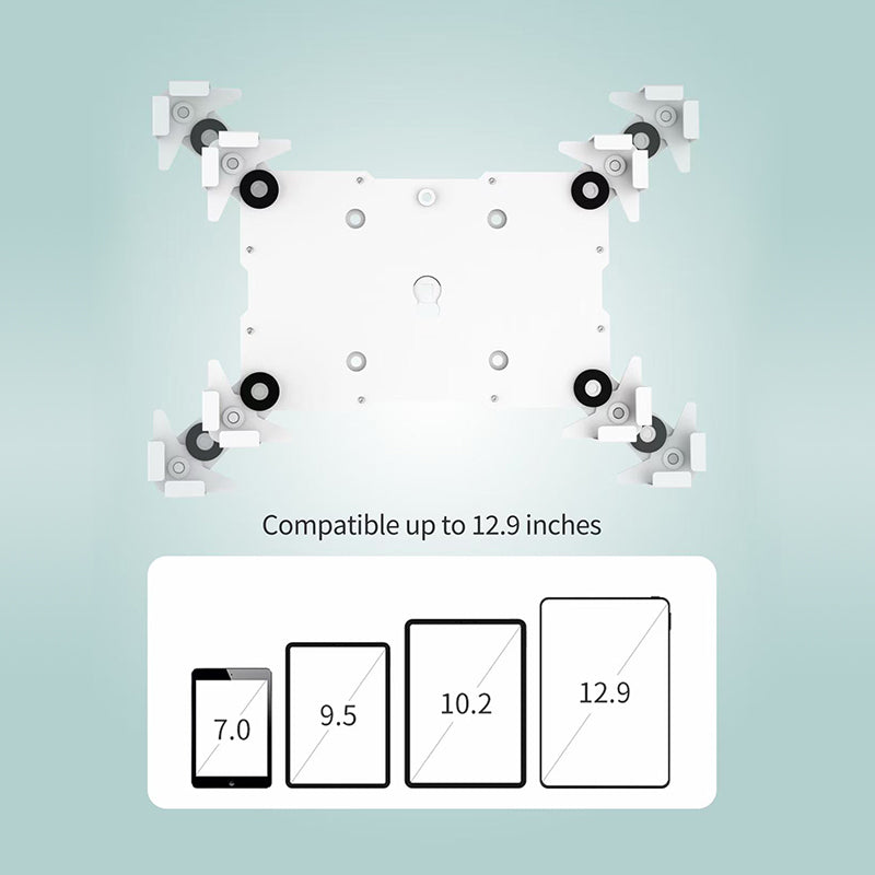 Mountech IPAD TABLET Security Floor Stand Tilt Rotate 70-120CM HEIGHT ipa7
