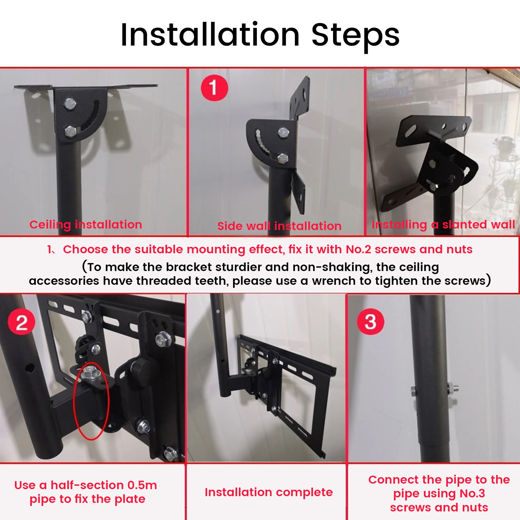 Heavy duty 3-4 screens ceiling mount menu board