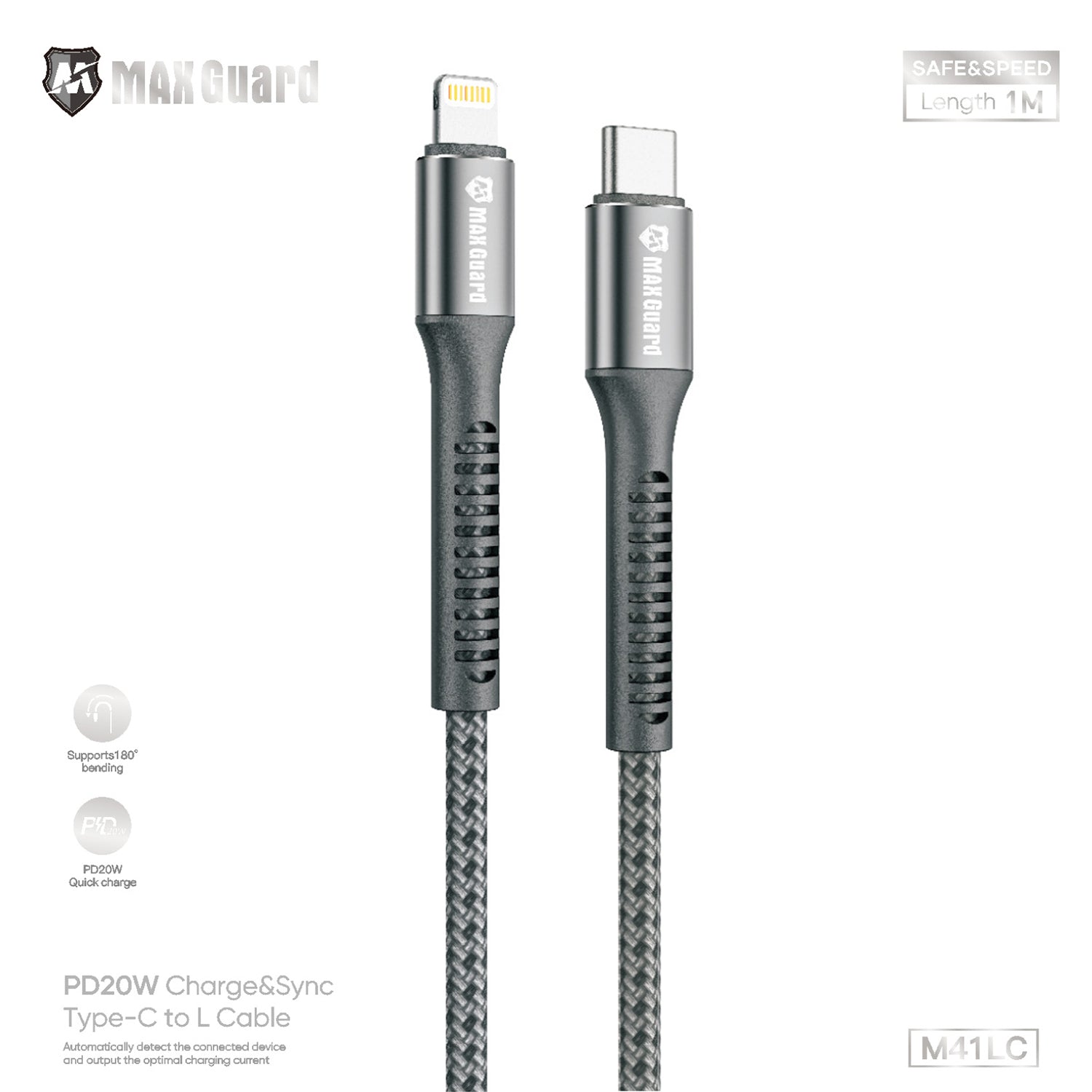 M41LC Lightining to Type c Cable with PD20W 1m