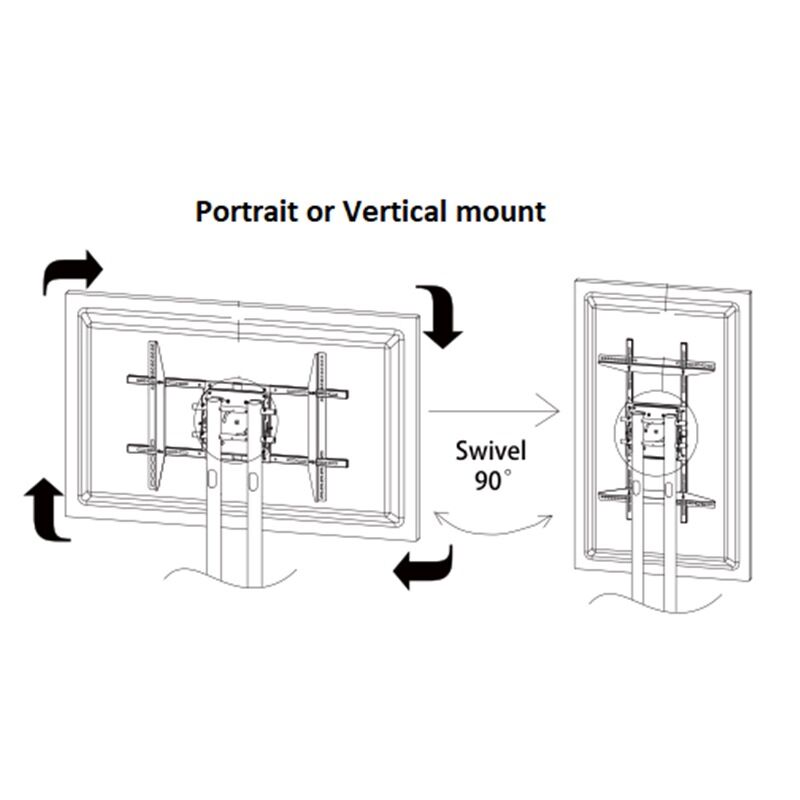 ROTATABLE TV TROLLEY STAND LANDSCAPE / PORTRAIT 32"-70"
