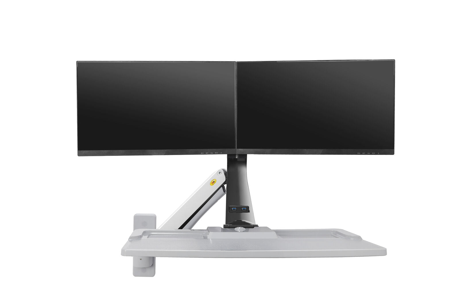 Fits 22"-27" Monitors.NB MC40-2A-w Dual Monitor Wall Mount with Keyboard Tray White