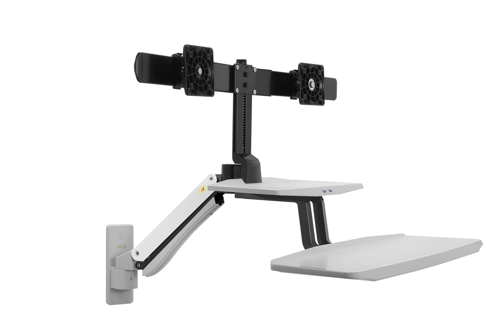 Fits 22"-27" Monitors.NB MC55-2A Dual Monitor Wall Mount with Keyboard Tray