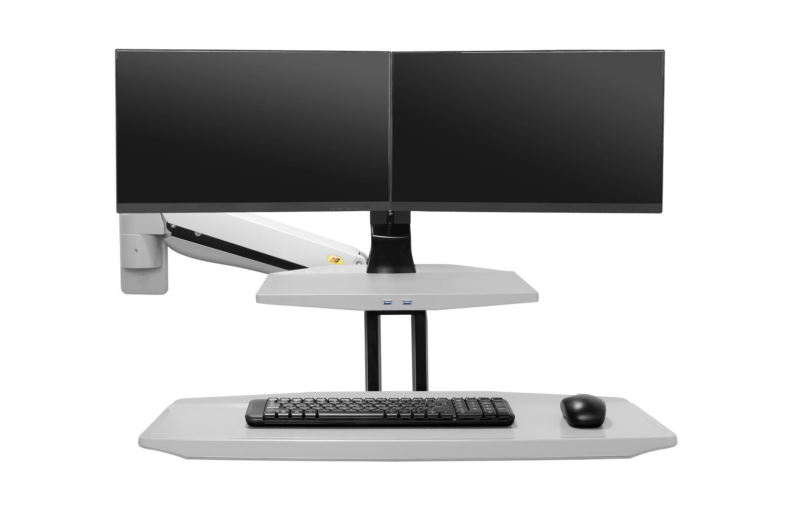 Fits 22"-27" Monitors.NB MC55-2A Dual Monitor Wall Mount with Keyboard Tray