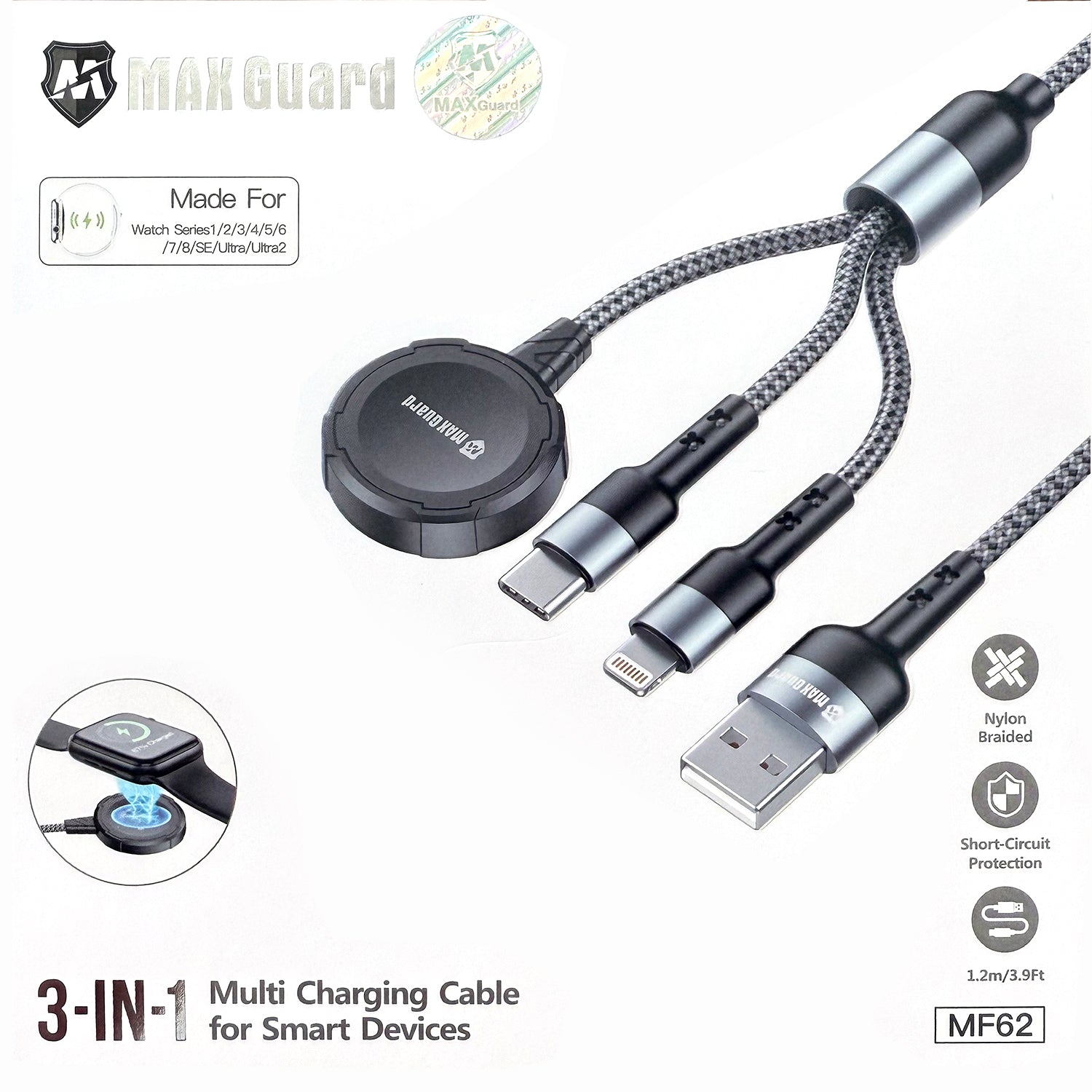 IWATCH IPHONE 3 IN 1 CHARGING CABLE MF62