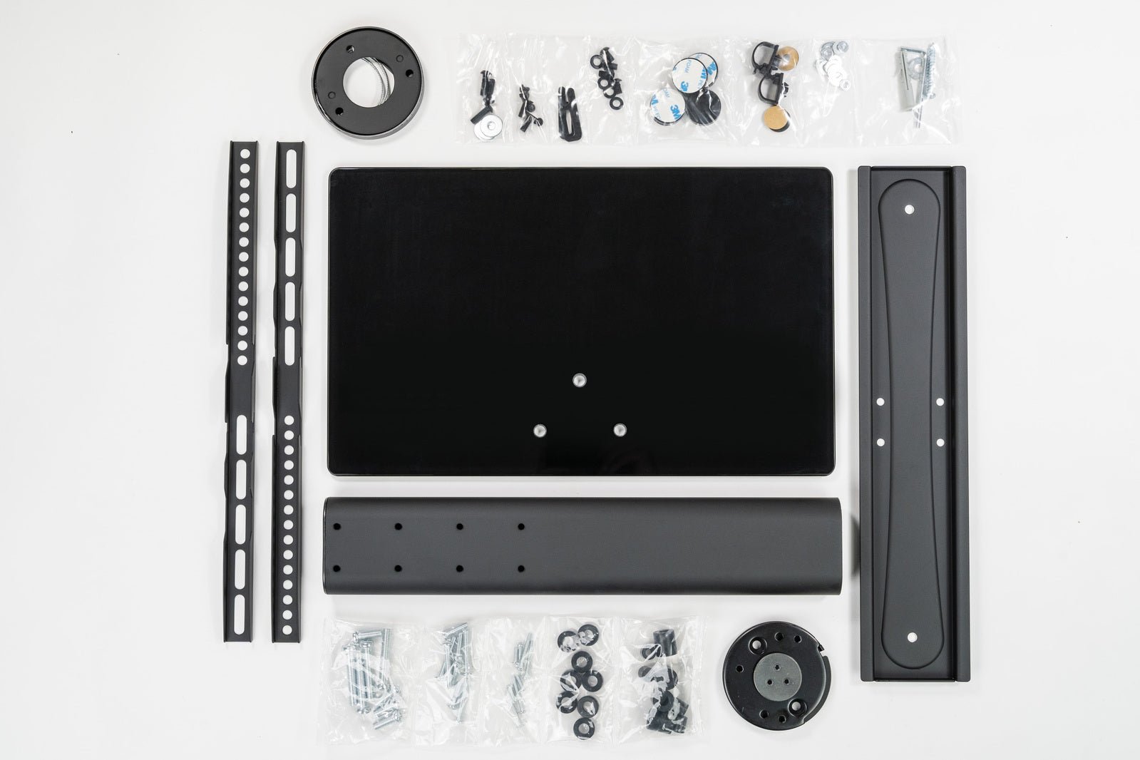 NEW Tabletop TV Stand with Swivel and Height Adjustment - MT304 Black