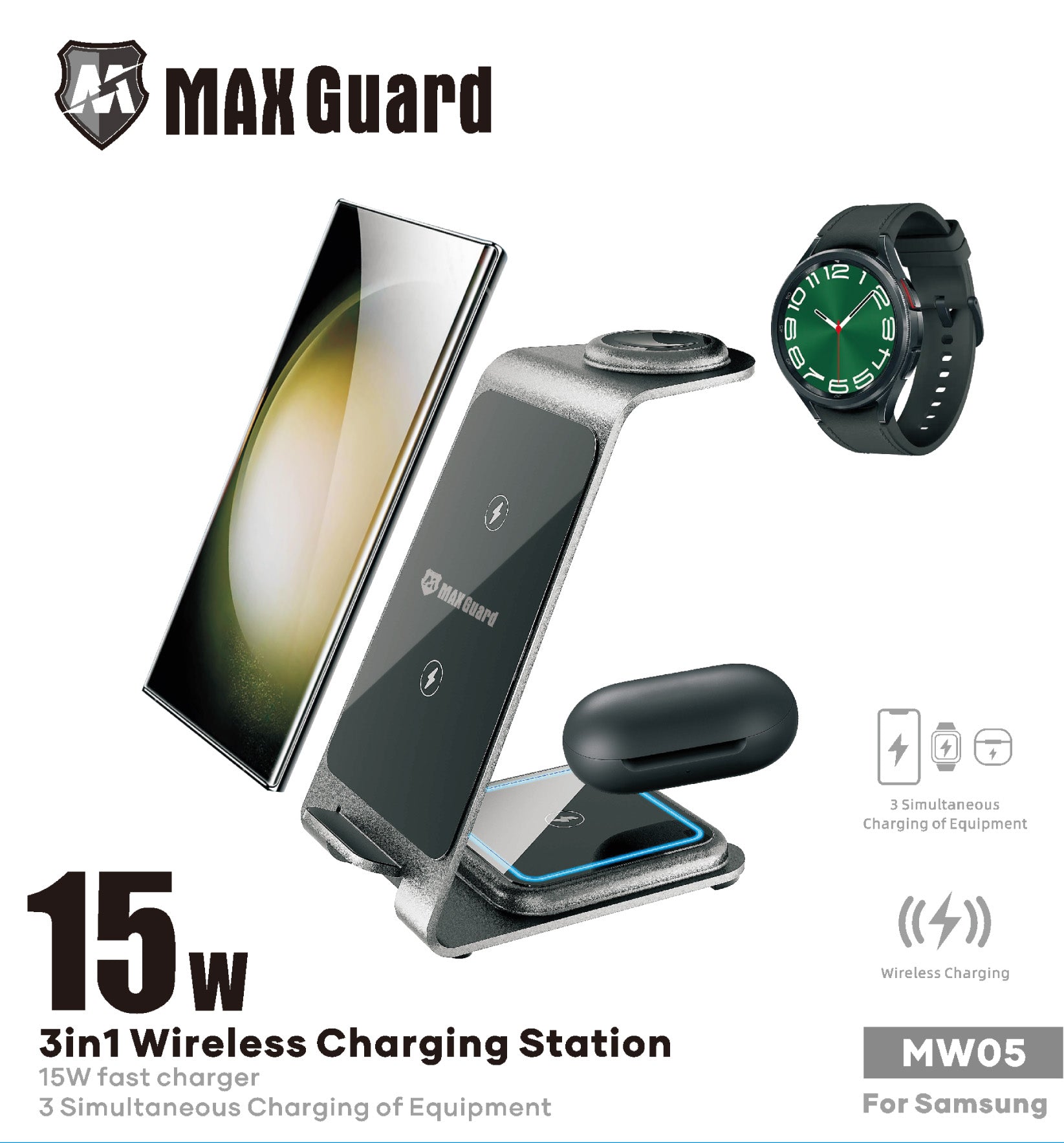 MW05 3-in-1 Wireless Charging Station (For Samsung)