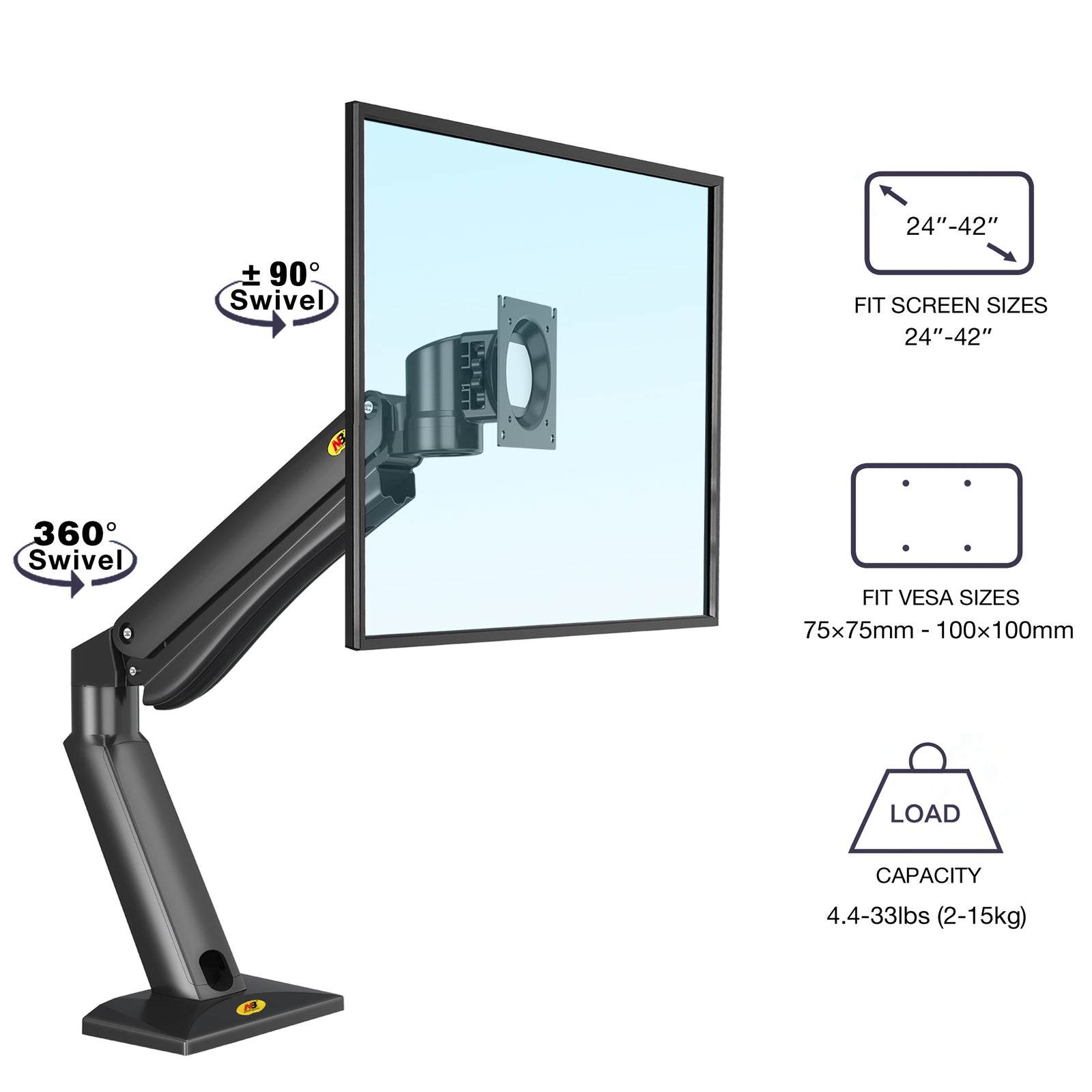 NEW NB45 Heavy Duty Gaming Desktop Monitor Mount up to 15kg