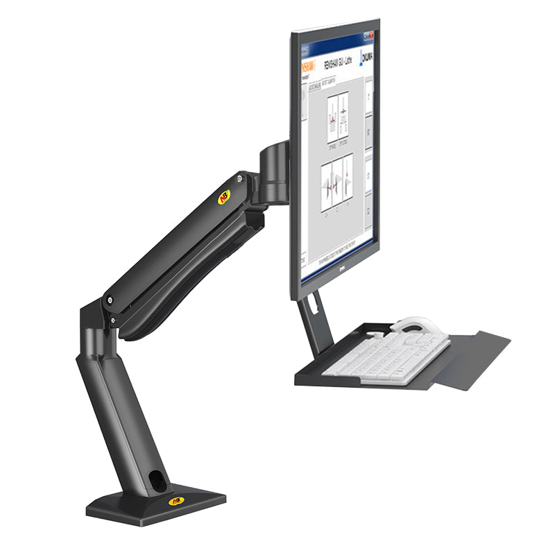 NB45 Heavy‑Duty Monitor Arm Bundle with Keyboard Tray