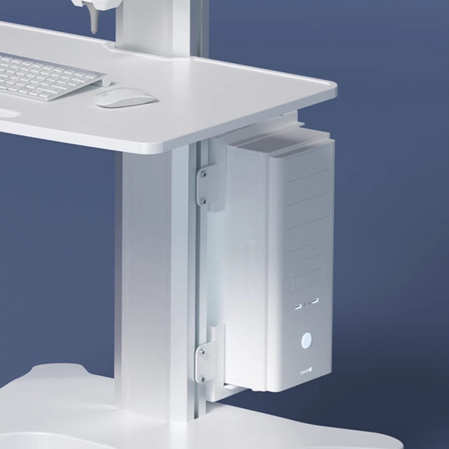 Clinic Mobile Computer Work station Cpu Monitor Cart 1150mm