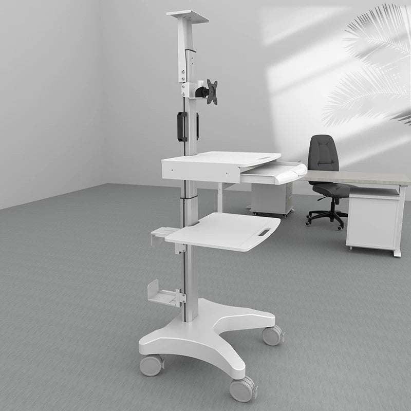 Clinic Medical Mobile Computer Work station Cpu Monitor Cart 1655mm