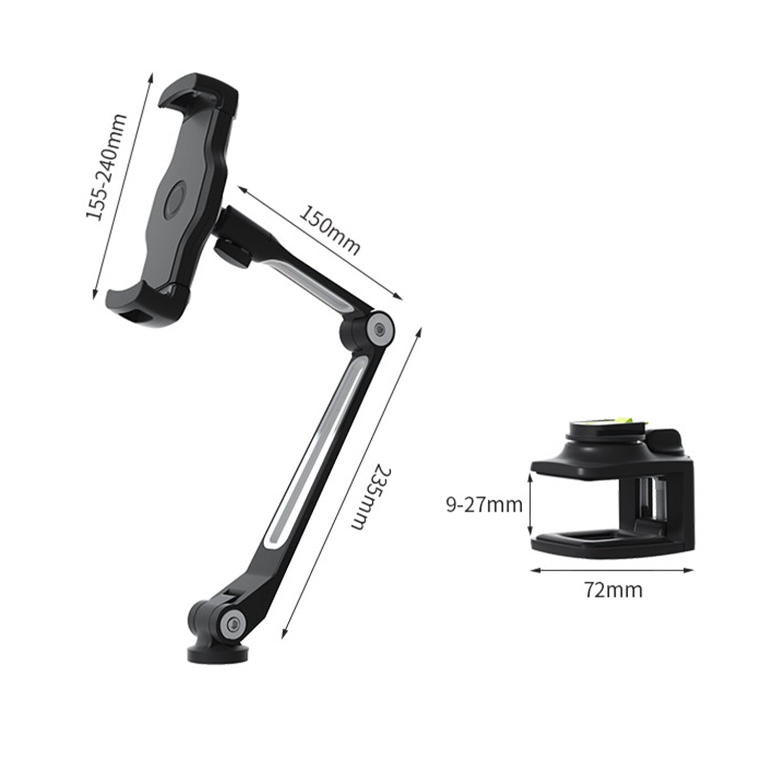 Clamp-On Quick-Release Tablet & Phone Stand LD-205B