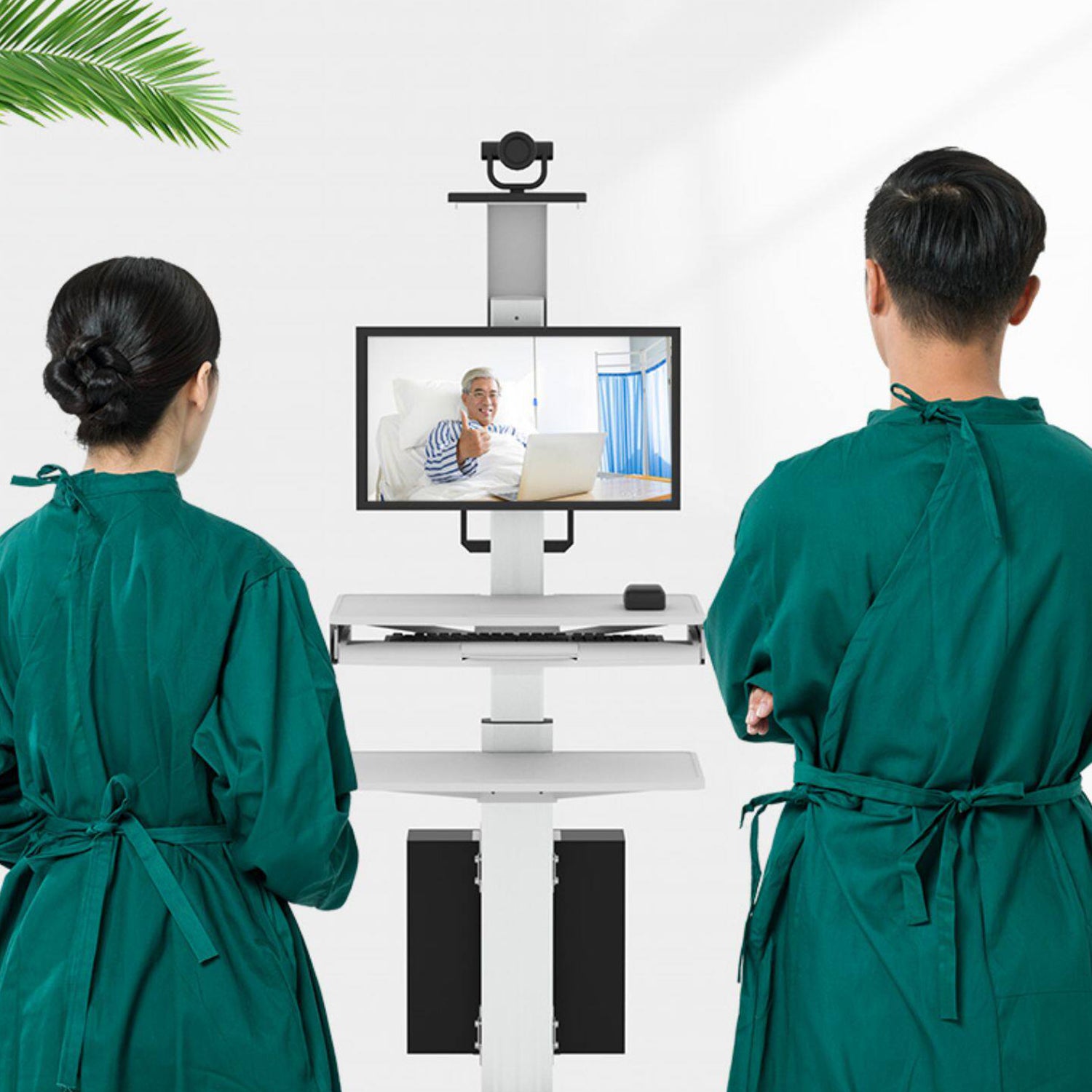 Clinic Medical Mobile Computer Work station Cpu Monitor Cart 1655mm