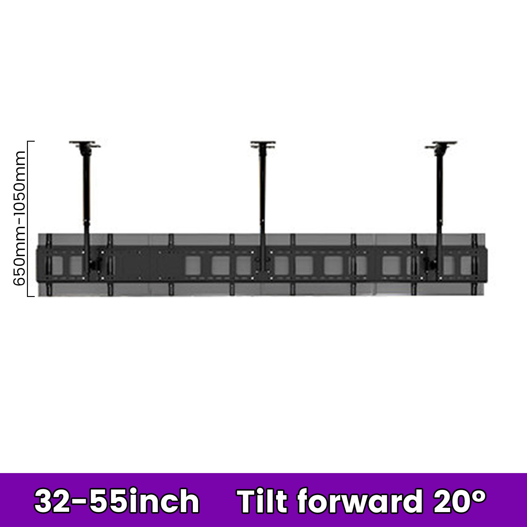 Heavy duty 3-4 screens ceiling mount menu board