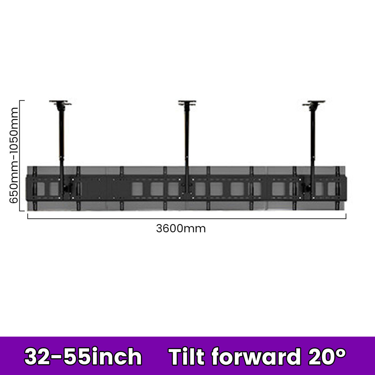 Heavy duty 3-4 screens ceiling mount menu board