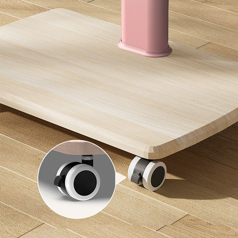 Pink Mobile TV Stand | Height Adjustable Rolling TV Cart for 32-85 Inch TVs | Max 50kg Load Capacity