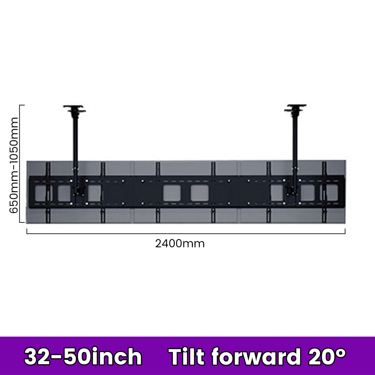 Heavy duty 3-4 screens ceiling mount menu board