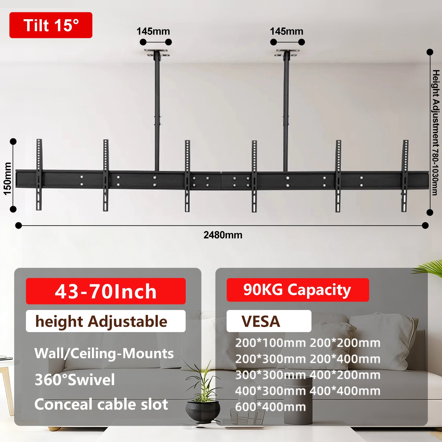 Ceiling Mount Multiple Tv Screen