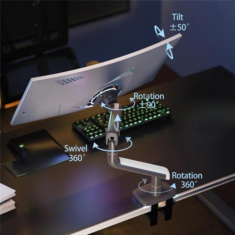 Flat Ultrawide Curved Screen Bracket Gaming Monitor Arm VESA Mount A5