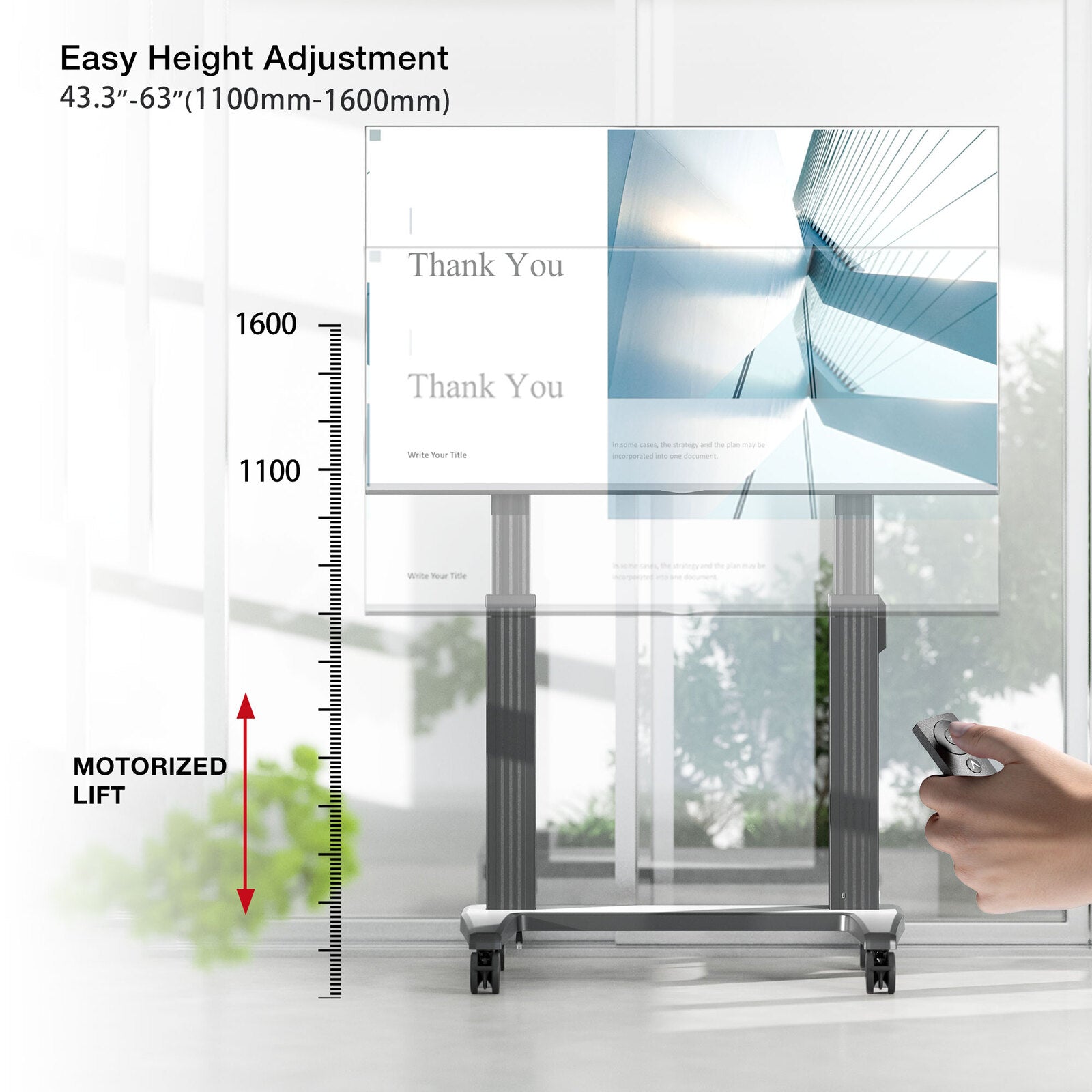 NB T70 Electric TV Stand For Touch panels to 136kg