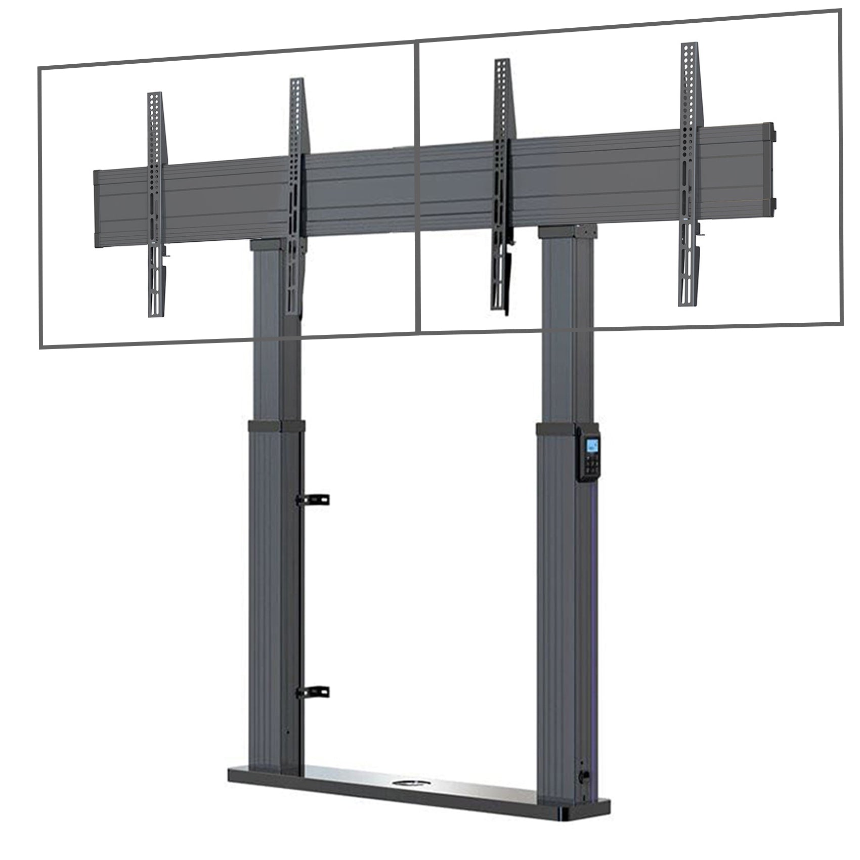 DUAL SCREEN T80DUAL Electric Mobile TV Stand Cart Mount Bracket For Touch panels to 136kg